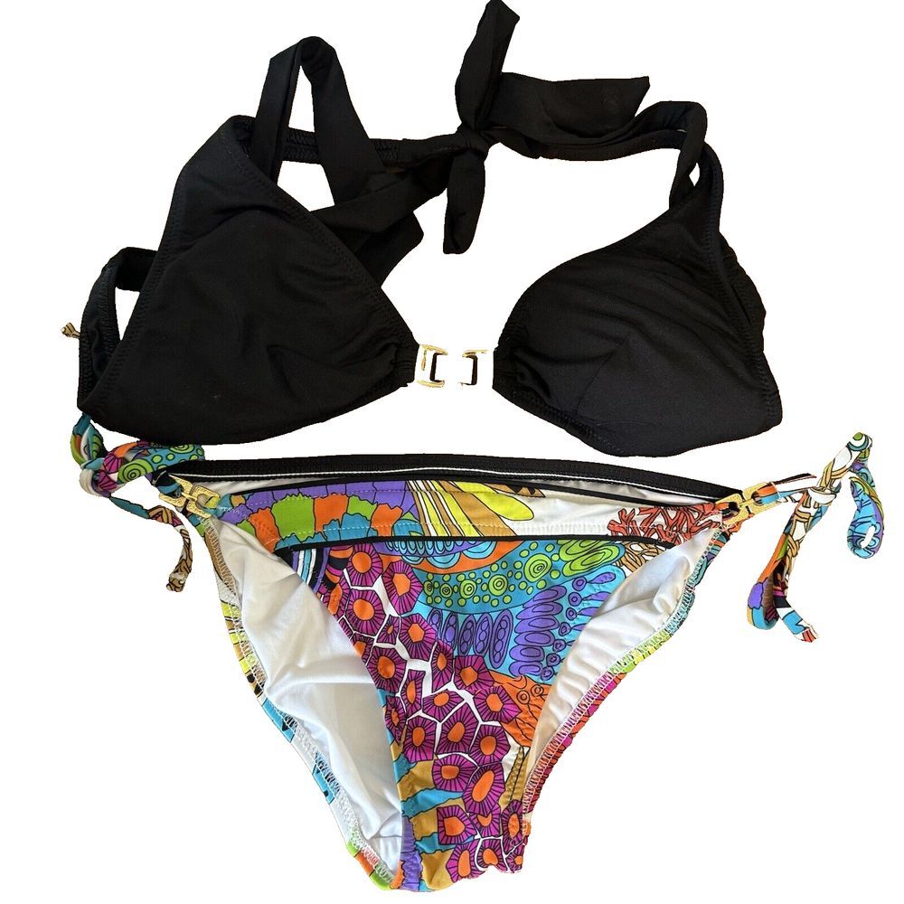 Trina Turk Kaleidoscope Halter ‎ Piece Bikini Set Size S